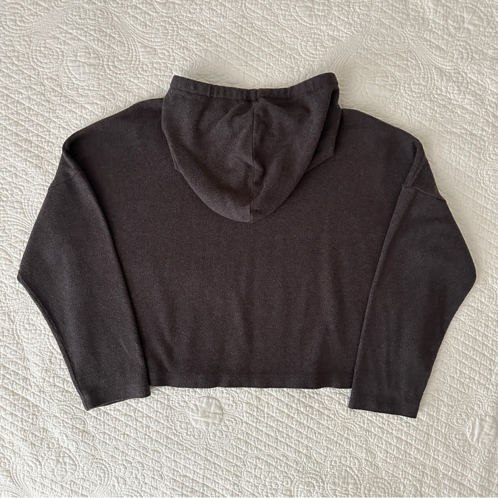 Lou & Grey Women's Cropped Fleece Hoodie Sweatshirt Pullover Medium - Picture 3 of 7
